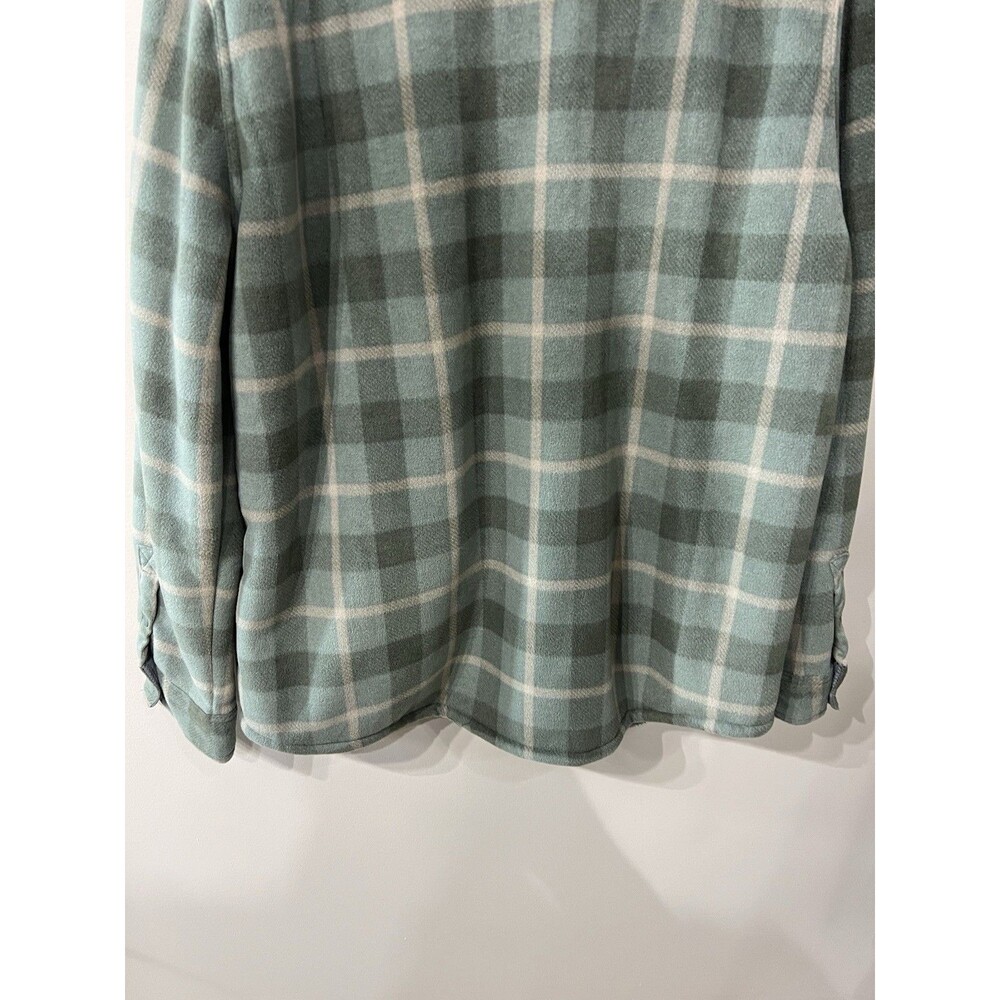 Voyager Shirt Jacket Mens 2XL Olive Plaid Sherpa Lined Snap Front Soft Fuzzy NEW - Picture 9 of 12